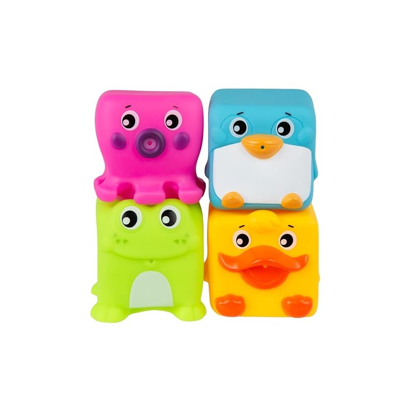 Playgro Grip and Stack Cubes - Soft Building Blocks for