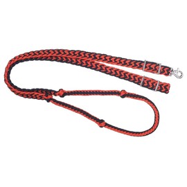 Tough 1 Knotted Cord Roping Reins, Orange/Black