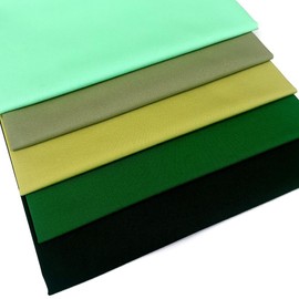 Solid Greens Fat Quarter Bundles of 100% Cotton Poplin Fabric Plain Colours in Different Shades - Sewing Cuts (Green)