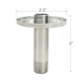 JS Jackson Supplies 3 in. Brushed Nickel Shower Arm for Ceiling-Mounted Rainfall Showerhead
