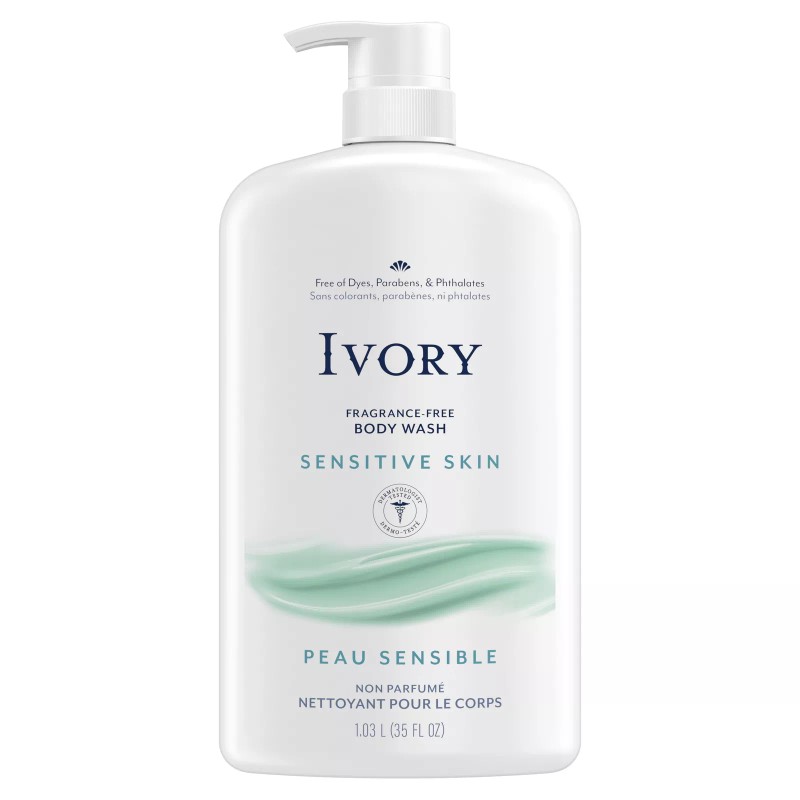 Ivory Mild and Gentle Body Wash, Fragrance-Free