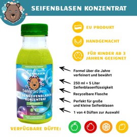 Bubble Brothers Giant Soap Bubbles Liquid Concentrate 250 ml for 5 Litres Soap Bubbles Refill Bottle for Children's Birthday Summer Party Large Bubbles Giant Bubbles Bubble Solution