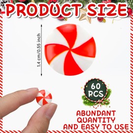 YUSHWENPTY Christmas Vase Fillers, Pack of 60 Christmas Beads for Vase Fillers, Christmas Candy Decoration, Christmas Table Decoration, DIY Crafts, (Red)