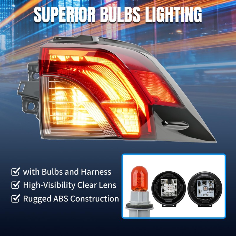 Convitex Passenger Outer LED Tail Light Assembly for Toyota RAV4