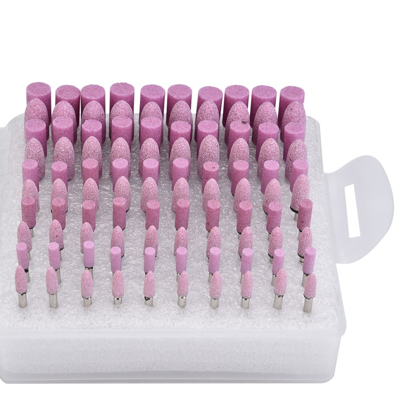100Pcs Polishing Stone Head Grinding Wheel Burr Bit for Grinder