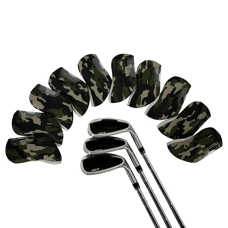 Golf Club Iron Head Covers 10 Piece Set Camouflage Green