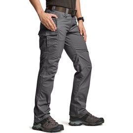 CQR Women's Flex Stretch Tactical Pants, Water Resistant Ripstop Cargo Work Pants with Pockets for Outdoor & Hiking, Vanguard Charcoal, 2 Long