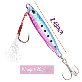 Jigs Fishing Lures Bass Cyprinids Sinking Metal Spoons Micro Jigging Bait (A-2.1in/0.7oz-5PCS)