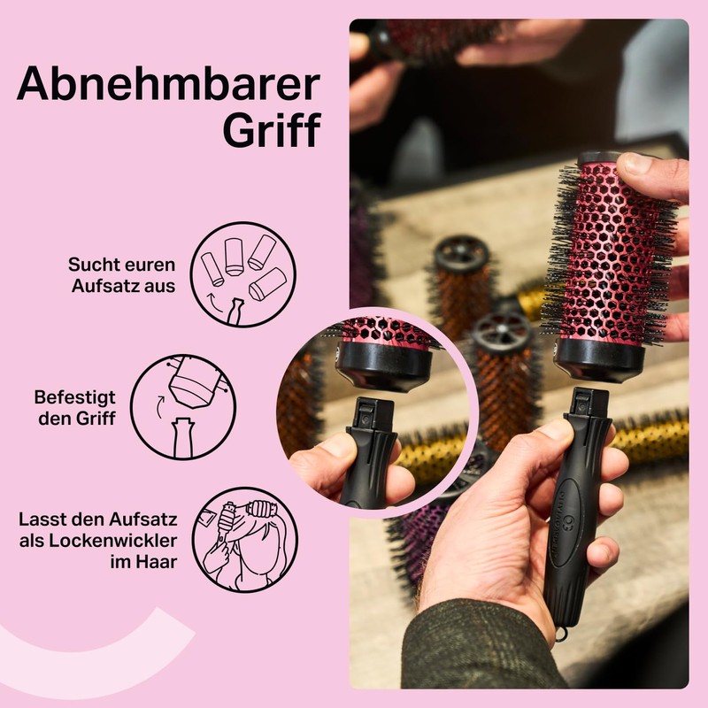 Olivia Garden Multibrush Travel Kit - Rundbürste 4-in-1 mit austauschbaren