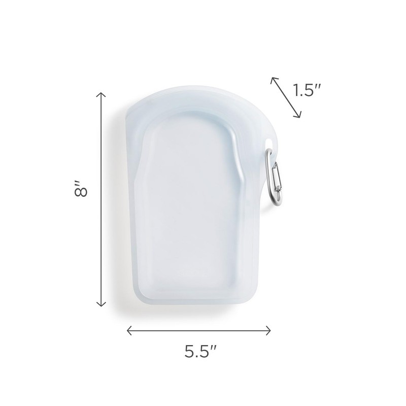 Stasher Premium Silicone Reusable Food Storage Go Bag, Waterfall, Microwave,