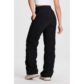 Yogipace Petite Women's Dance Studio Lined Pants UPF 50+ Lightweight Wrinkle Free Hiking Travel Pant,25",Black,Size XS