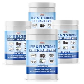 [Bulk 600-Count] Premium Formulations Lens & Electronic Screen Cleaning Wipes 150 Count (Pack of 4) Gentle, Lint-Free, Pre-Moistened Wipes for Eyeglasses, Camera Lenses, Phones, Laptops