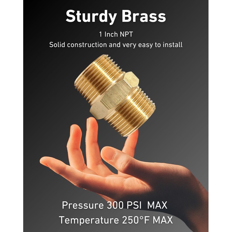 T TANYA HARDWARE 1 Inch x 1 Inch NPT Brass