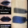 Afflano Dark Blue Lipstick Metallic Gothic Makeup, Goth Black Lipstick
