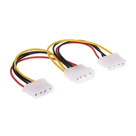 RUITEXUN Molex Splitter Power Cable, LP4 4-Pin Male to 2 x 4-Pin Female D-Type Plug Y Splitter IDE PSU Power Cable Adapter for Computer Hard Disk and Cooling Fan