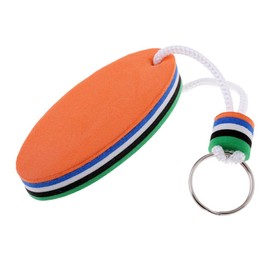 Fenteer Surfboard Shaped Floating Keyring Water Buoyant Key Ring Chain Marine Sailing Boat Float, Green & Orange, 8 x 3.5cm