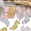 Chinese Dragon Nail Charms,40PCS 3D Metal Zodiac Dragon Nail Gems