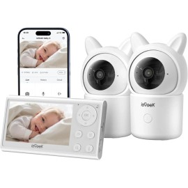 ieGeek Baby Monitor with 2 Cameras, Split-Screen Video Baby Monitor with Audio