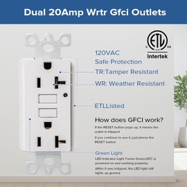Vagueior Waterproof Outdoor Electrical Outlet Box, Nonmetallic Heavy Duty Box IP66 Waterproof and 20A WRTR GFCI Receptacles Kit, Suitable for Courtyard and Garden, ETL Listed, Clear/Grey