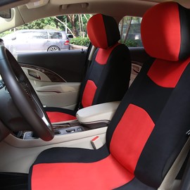 X AUTOHAUX Universal Fit Full Set Car Seat Cover Kit for Truck SUV Black Red