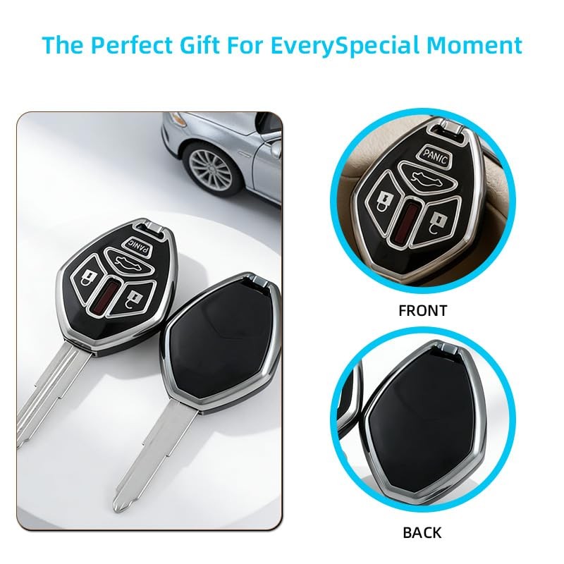 ATFIGII Key Fob Cover Compatible with Mitsubishi Lancer Eclipse Spyder