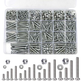 winova 300g Stainless Steel Bolt Set M3 to M6 Machine Screws Cap Head Screws Nuts Washers with Storage Case