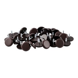 Furniture Glides Sliders-Furnigear PTFE (Teflon) Chair Leg Movers Sliders for Carpet and Hardwood Surface - Move Your Furniture Easy & Safely - Best Floor Protector (3/4" Nail, Brown-40pack)
