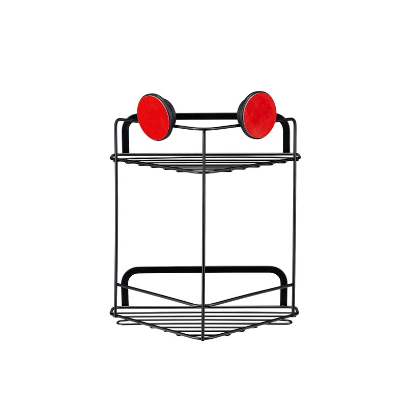 Croydex Stick 'n' Lock 2 Tier Corner Basket Matt Black