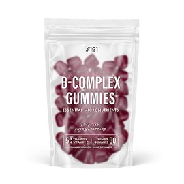 B Complex Gummies - Potent Formula Contains 5 Essential B Vitamins & Vitamin C, Strawberry Flavour - Halal, Non GMO - 60 Vegan Fruity Gummies.