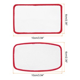 sourcing map 30pcs Sublimation Patch Blank, 10x6cm/3.94x2.36 Inch 2 Shape Fabric Iron-on Blank Heat Transfer Repair Patch for DIY Crafts Caps Clothes, White with Red Border