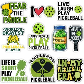 MAIANEY [10Pcs, 3x3] Funny Pickleball Sticker Pack, Set of 10 Waterproof Vinyl Pickleball Stickers for Paddles, Water Bottles, Laptops, Cute Pickleball Quotes for Players & Fans, Gift for Athletes