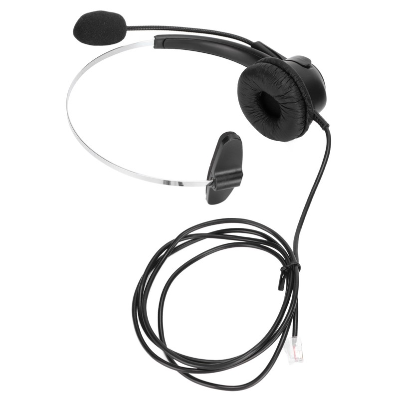 Telephone Headset RJ9 Earphone with 330° Adjustable Microphone for Home