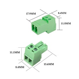 Willwewon 10 Sets 2-Pin 15EDGRK 3.81 mm/0.15 Inch Pitch PCB Mount Screw Pluggable Terminal Block Connector for 28-16AWG