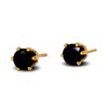 18ct Gold Filled Womens Stud Earrings with Black CZ Crystals