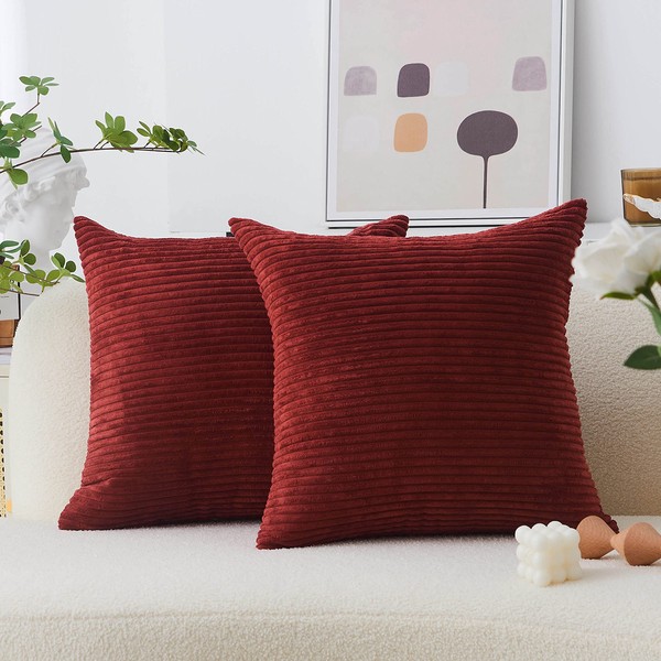 Home Brilliant Christmas Cushion Covers 18x18 Decor Super Soft Striped