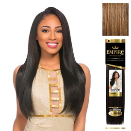 Sensationnel Empire yaki human hair - Tangle Free Weaving for Quick Weave and Sew in Styles for Faux Highlights and Fauxmiddlepart Leave Out - 1 Pack (14 inch, S4/27)