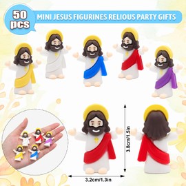 Yelakey 50 Pcs Baby Jesus Figures Mini Jesus Figurines in Bulk Original Design Tiny Jesus Figures Small Jesus for Hide and Seek Religious Favors Sunday School Baptism Gift Easter Egg Stuffers