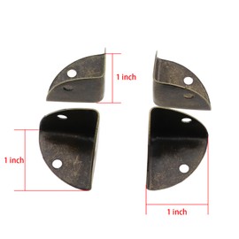 ZQIY 8PCS 25mm/1inch Metal Box Corner Protector Shelf Edge Corner Protector Bronze Decorative Corner Cover with Mounting Screw Bag Hardware Tool for Gift Box Jewellery Box Wooden Box Cabinet