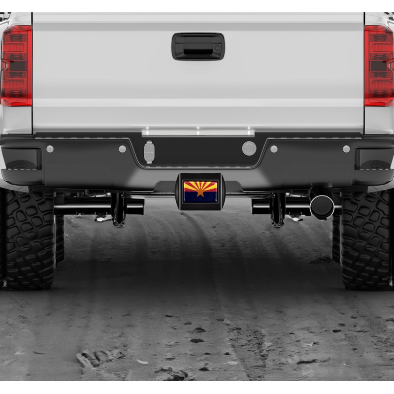 Elektroplate Arizona State Flag All Metal Black Hitch Cover for