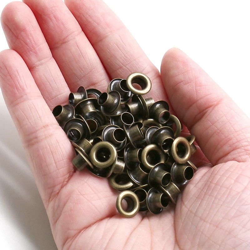 Litoexpe 4MM Grommets Eyelets 200 Pcs, Self Backing Eyelets for