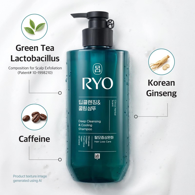 RYO Deep Cleansing Shampoo with Korean Ginseng & Caffeine -
