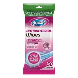 Antibacterial Wipes Sweet Things Scent – 100% Biodegradable - Household Surface Cleaning Wipes – Made from Plant Fiber – 50 Wipes (Pack 2)