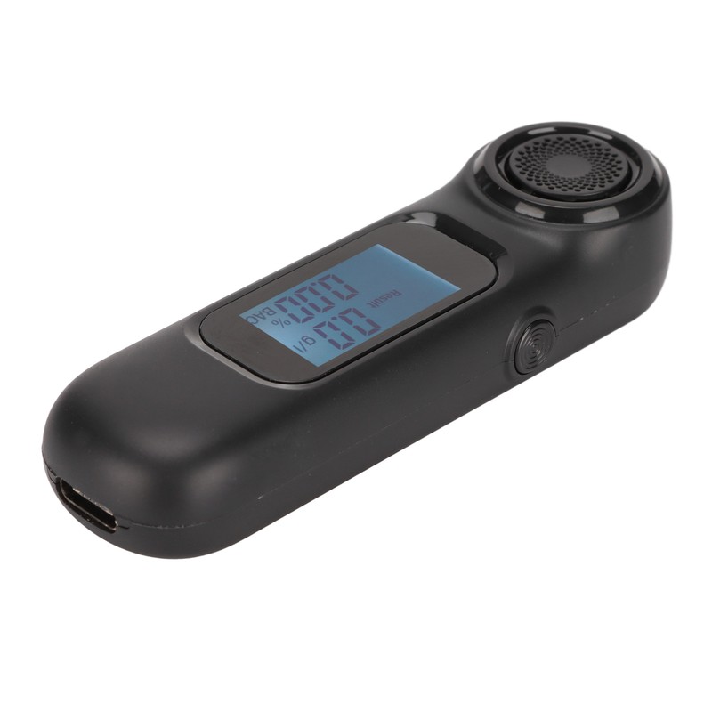 Black Portable Breathalyzer Noncontact High Accuracy Alcohol Tester USB Rechargeable