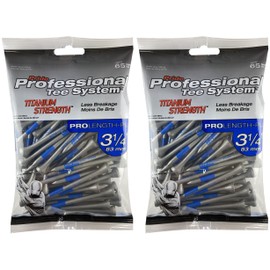 Pride Professional Titanium Strength Wood Golf Tees, 3 1/4", 65 Count (2-Pack)