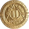 RecoveryChip 2 Year AA Medallion Reflex Polished Bronze Serenity Prayer