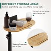 Yumkfoi Bamboo Bathtub Tray Table with Adjustable Height, Freestanding Bath