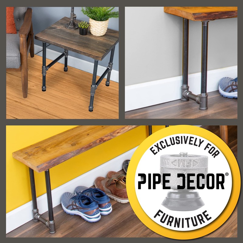 PIPE DECOR Furniture Leg Levelers for ½” Pipe Legs (4