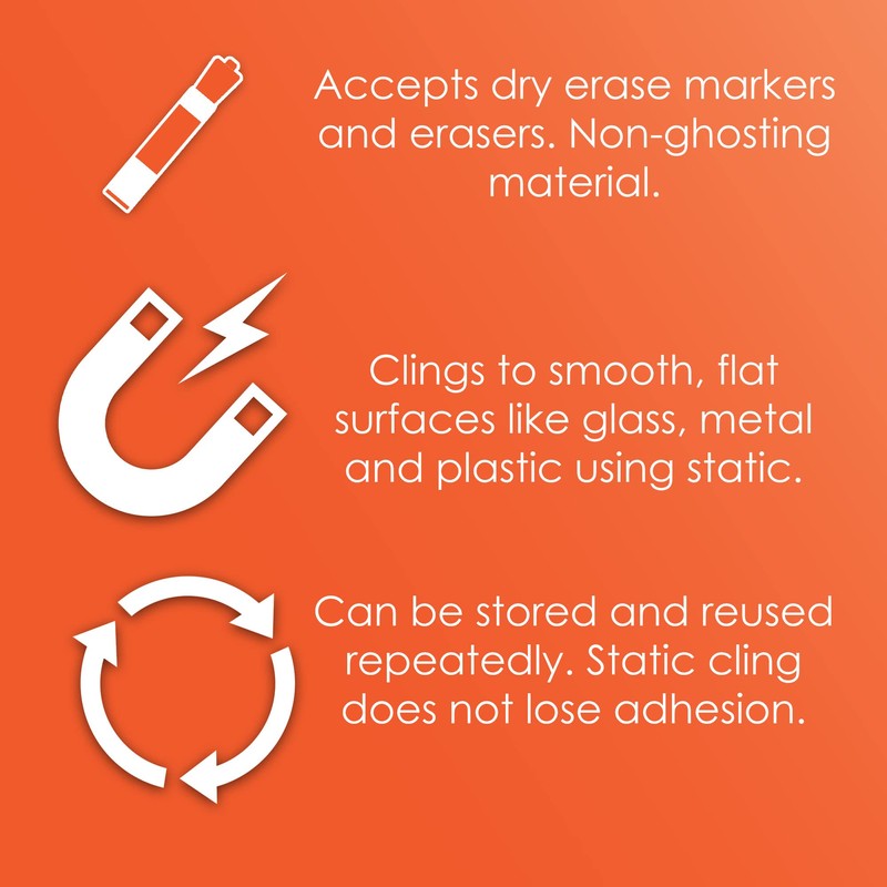 Geyer Instructional Products 503016 20x20 Squares Static Cling Graph