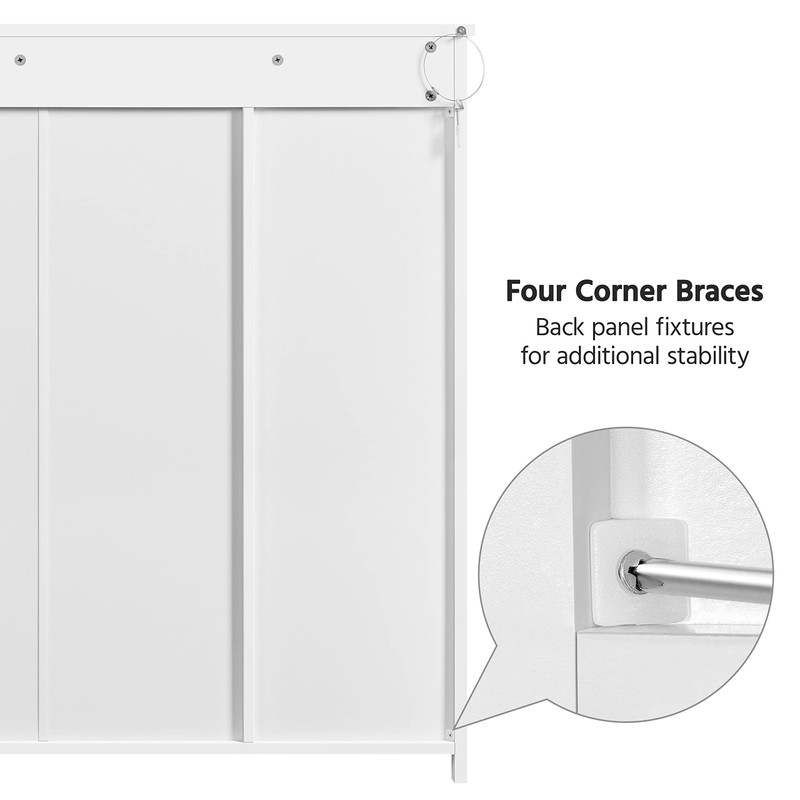 Yaheetech Bathroom Floor Cabinet, Large Storage Space Wooden Organizer with