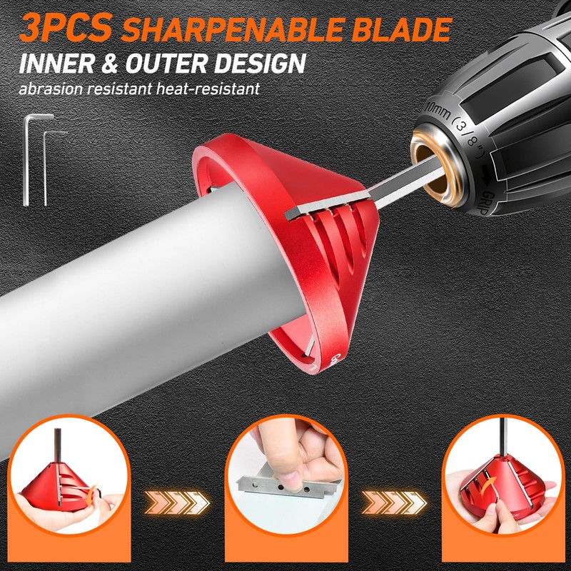 2 in 1 Inner-Outer PVC Deburring Tool, PVC Chamfer Tool,